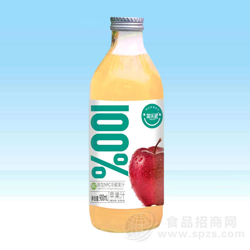 简乐派添加NFC冷藏果汁苹果汁复合饮料瓶装招商900ml