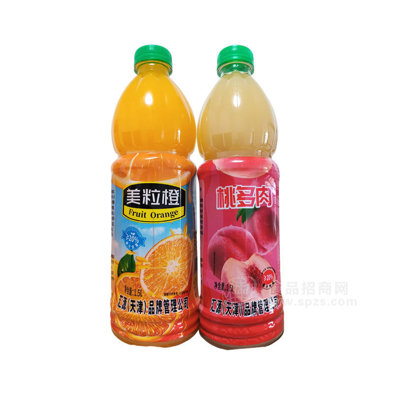 橙桃水果味饮料大瓶招商1.5L 
