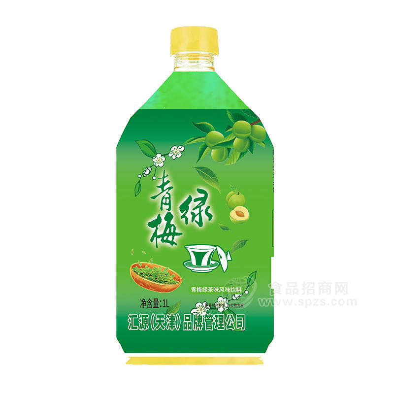 青梅绿茶风味饮料大瓶装招商1L 