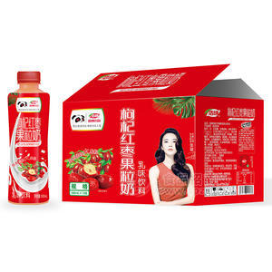 浩明枸杞紅棗果粒奶乳味飲料箱裝招商500ml×15瓶