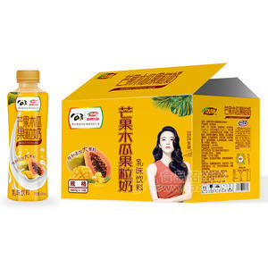 浩明芒果木瓜果粒奶乳味飲料箱裝招商500ml×15瓶