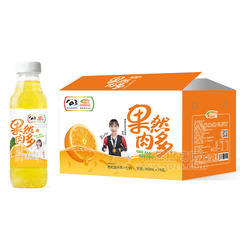 浩明果然肉多橙橙粒复合果汁饮料箱装450ml×15瓶