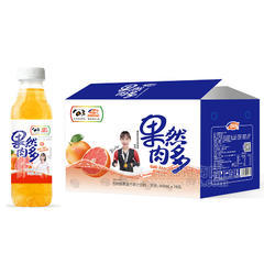 浩明果然肉多西柚椰果复合果汁饮料箱装招商450ml×15瓶