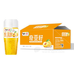 浩明奇亞籽黃桃果粒復合果汁飲料箱裝招商420ml×15瓶