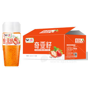 浩明奇亚籽草莓果粒复合果汁饮料箱装招商420ml×15瓶