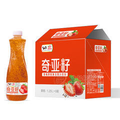 浩明奇亚籽草莓果粒复合果汁饮料箱装招商1.25L×6瓶