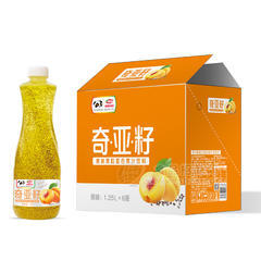 浩明奇亚籽黄桃果粒复合果汁饮料箱装招商1.25L×6瓶