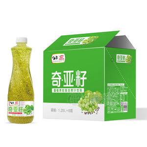 浩明奇亞籽葡萄果粒復合果汁飲料箱裝招商1.25L×6瓶