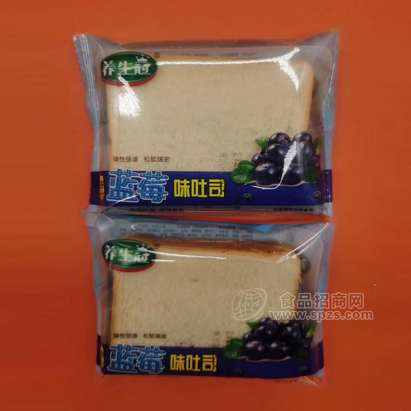 養(yǎng)生冠藍莓味吐司面包休閑食品招商