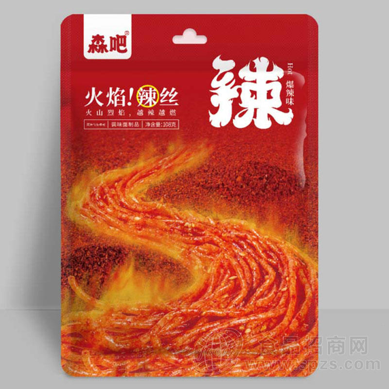 森吧火焰辣丝调味面制品爆辣味4元招商108g