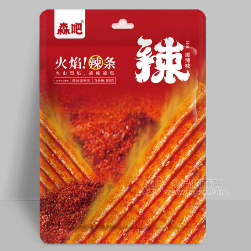 森吧火焰辣條調(diào)味面制品爆辣味4元招商108g