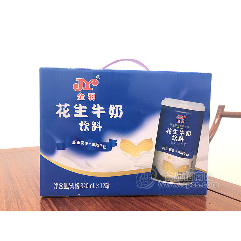 金羽花生牛奶饮料320mlX12罐