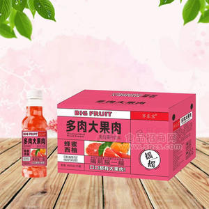 齊樂(lè)寶蜂蜜西柚多肉大果肉復(fù)合果汁飲料450mlx15瓶