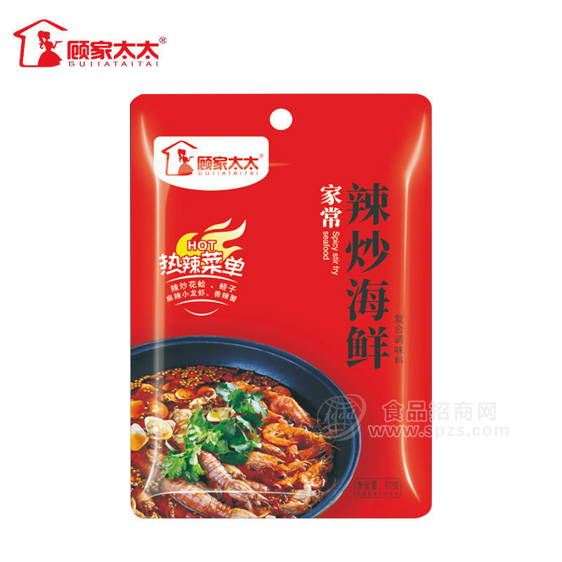 顾家太太辣炒海鲜复合调味料调味品80g