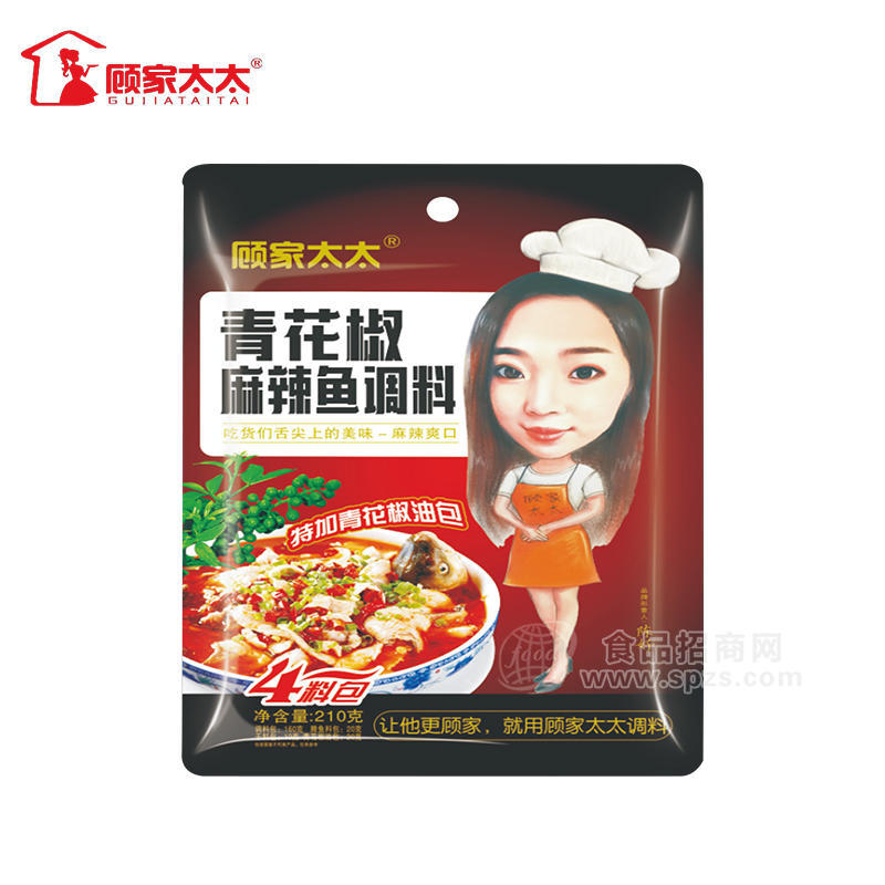顾家太太青花椒麻辣鱼调料调味品210g