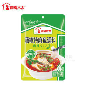 顾家太太藤椒特麻鱼调料调味品270g