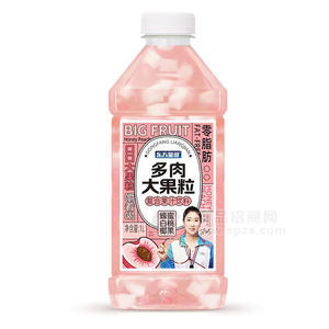 東方量健多肉大果粒零脂肪復(fù)合果汁飲料蜂蜜白桃椰果味1L