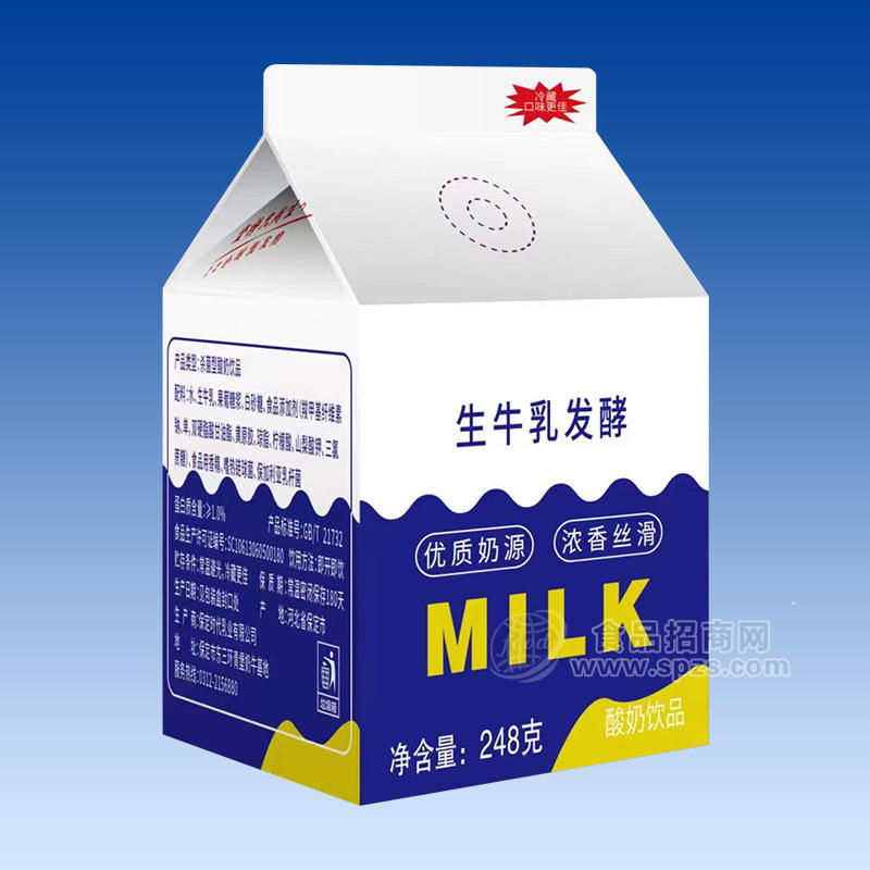 生牛乳发酵酸奶饮品乳饮料248g