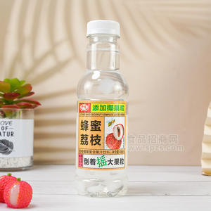 中博蜂蜜荔枝復合果汁飲料添加大椰果粒瓶裝招商450ml