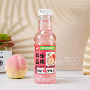 中博蜂蜜蜜桃添加椰果果粒瓶裝招商450ml