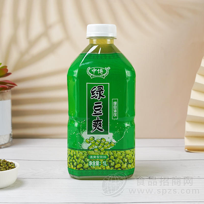 中博绿豆爽绿豆淡饮清爽型饮料瓶装招商1L