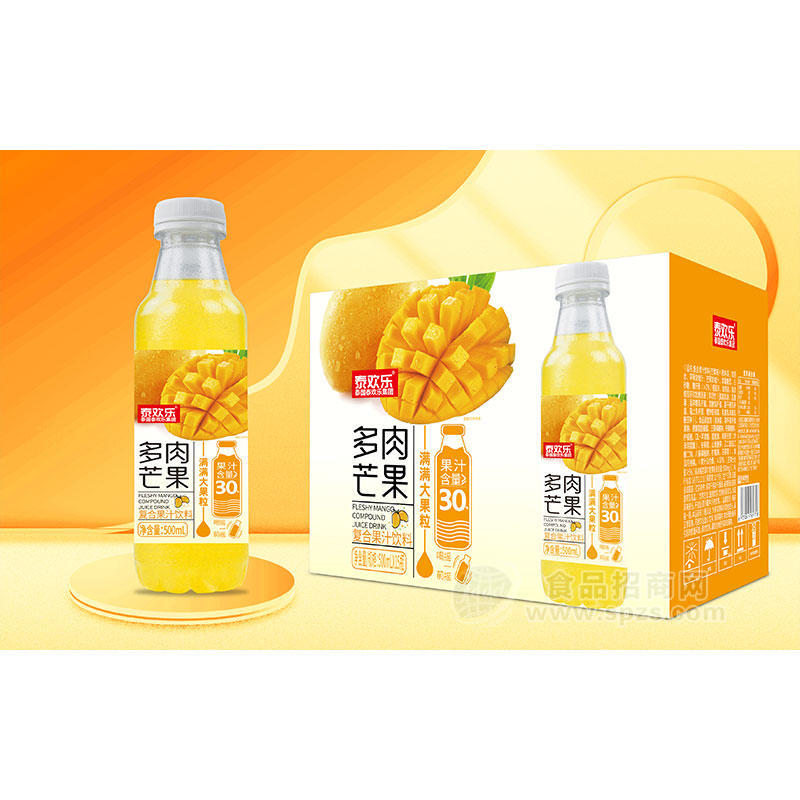 泰欢乐多肉芒果复合果汁饮料500mlX15瓶