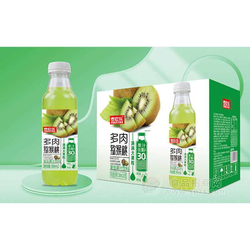 泰欢乐多肉猕猴桃复合果汁饮料500mlX15瓶