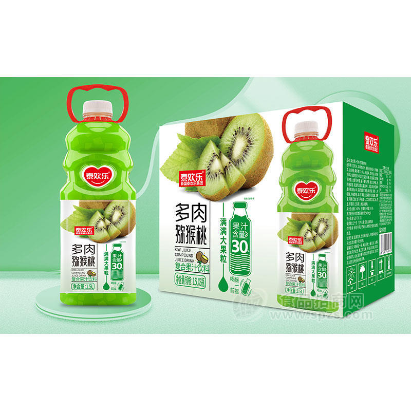 泰欢乐多肉猕猴桃复合果汁饮料1.5LX6瓶