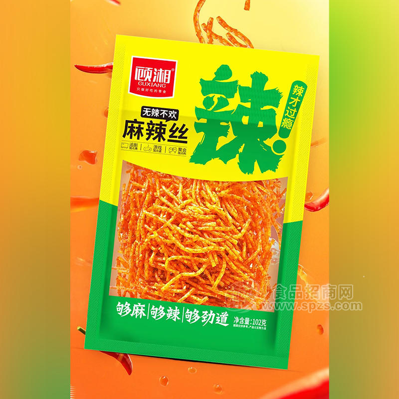 ·顾湘麻辣丝无辣不欢袋装招商102g 