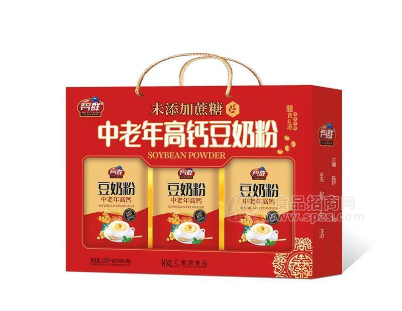 智群中老年高鈣豆奶粉無蔗糖1.05kg禮盒