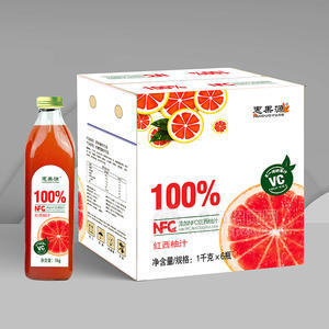 惠果源NFC鮮榨果汁100%紅柚果汁飲料1kgx6瓶