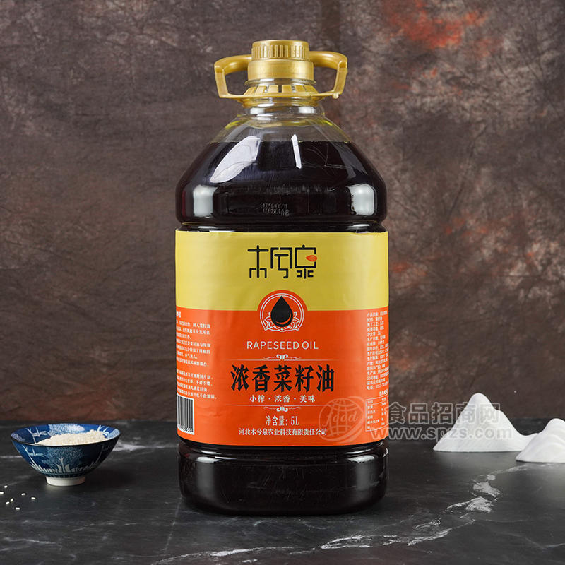 木兮泉浓香菜籽油超大瓶装招商5L 