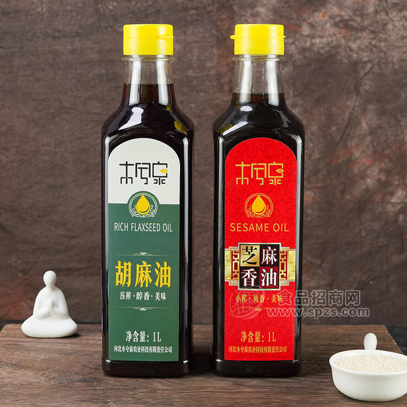 木兮泉胡麻油芝麻香油纯香瓶装招商1L 