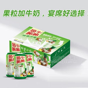 奶牛脆脆椰果味果粒牛奶饮品箱装310ml