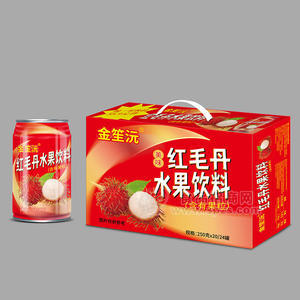 金笙沅紅毛丹水果飲料含有果粒250gX20罐飲料禮盒手提禮盒