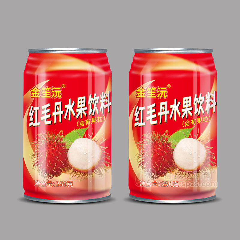 金笙沅红毛丹水果饮料含有果粒250g