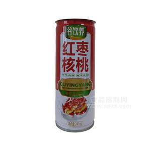 谷飲養(yǎng)紅棗核桃植物蛋白飲品罐裝招商240ml