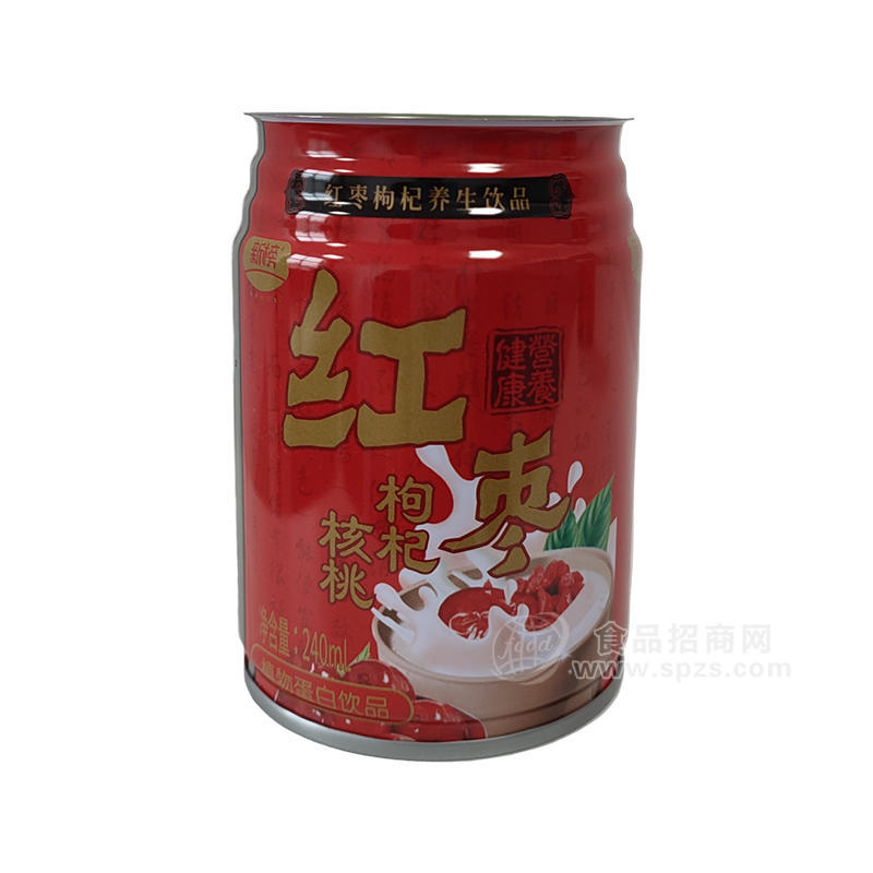 新榜紅棗核桃枸杞植物蛋白飲品罐裝招商240ml