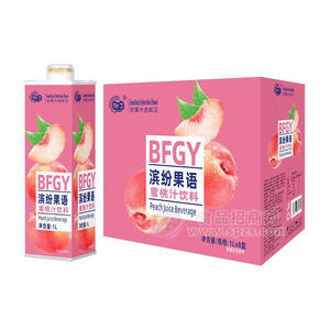 知卫滨纷果语蜜桃汁饮料果汁饮料1LX8盒