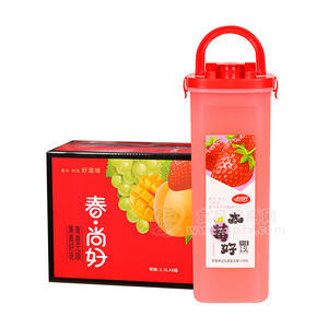 春尚好草莓味益生菌復(fù)合果汁飲料1.5LX6桶