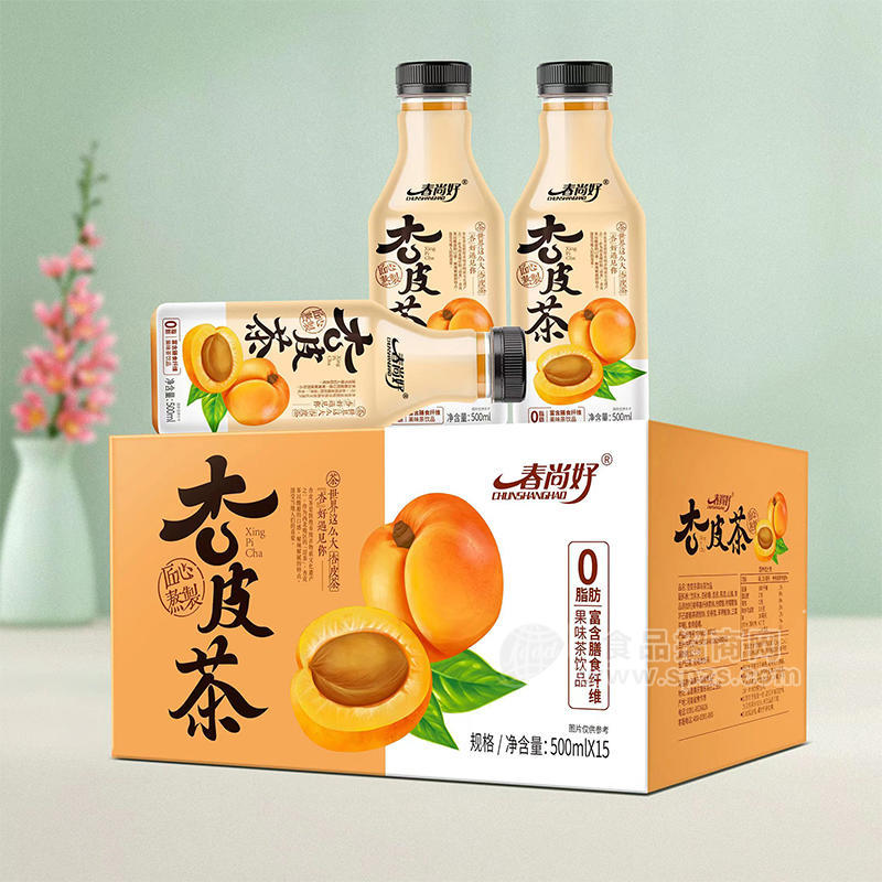 春尚好杏皮茶茶饮品茶饮料500mlx15瓶
