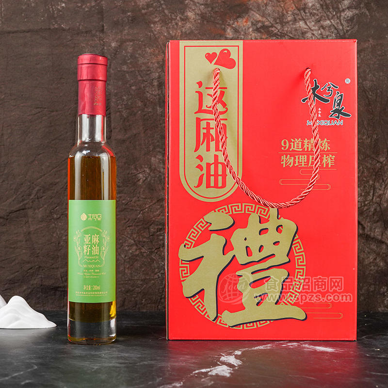 木兮泉亚麻籽油箱装招商200ml 