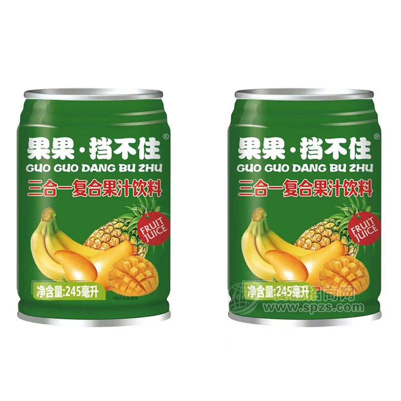 三合一复合菠萝香蕉芒果果汁饮料招商245ml 
