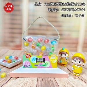合百客菲林盒西瓜形泡泡糖混合水果味手提礼盒盒装糖果