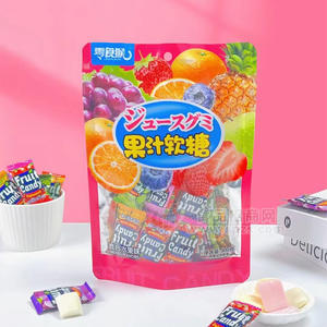 零食猴混合水果味果汁軟糖糖果休閑食品100g