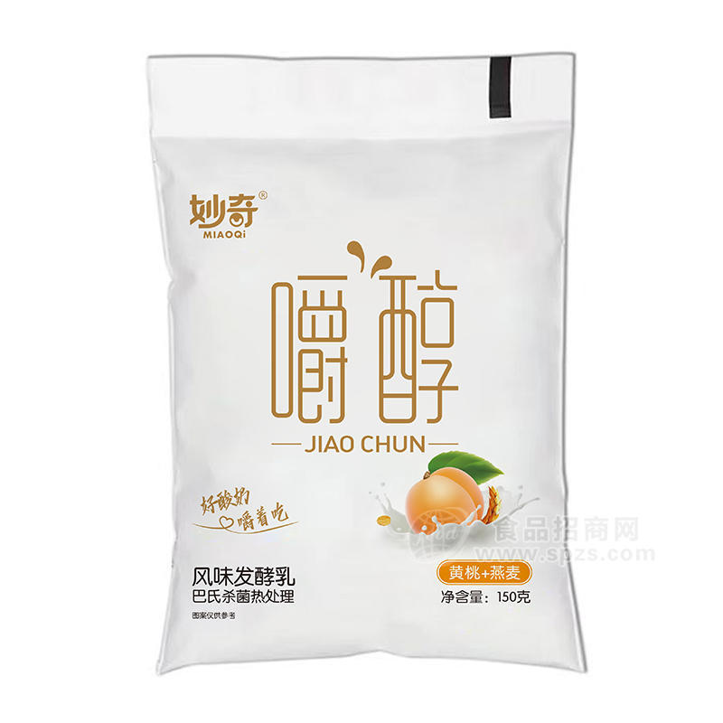 妙奇嚼醇黄桃+燕麦风味发酵乳酸奶饮品150g