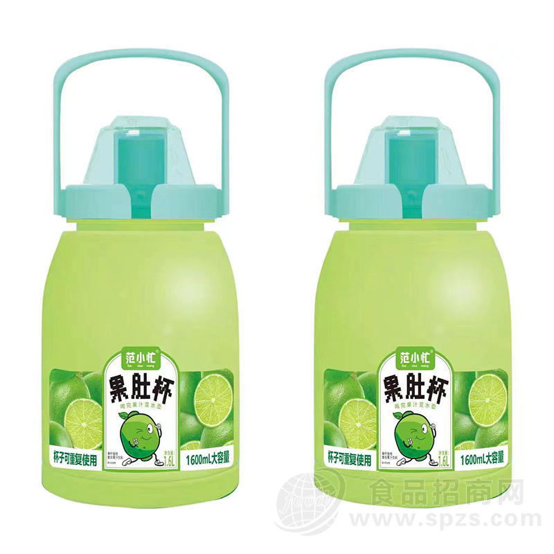 范小忙果肚杯青桔味饮料果汁瓶装招商1.6L