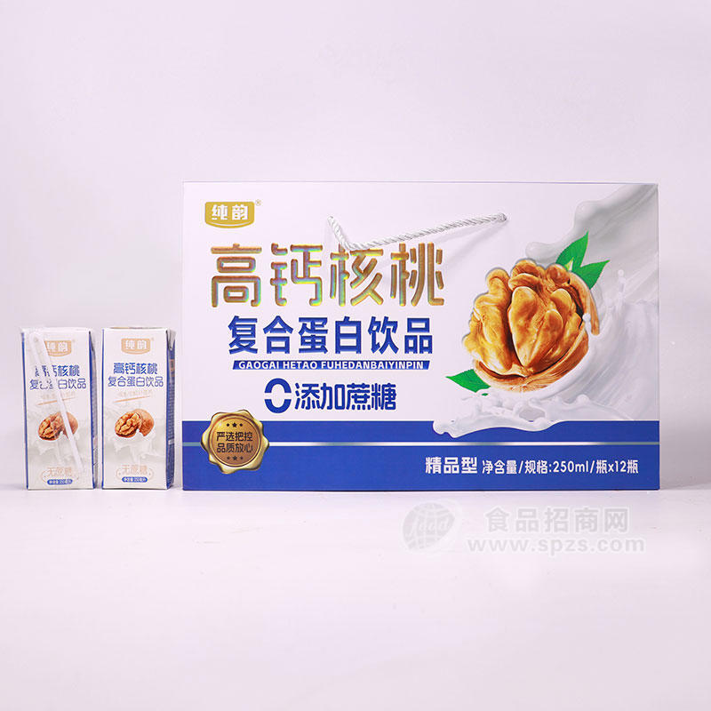 纯韵高钙核桃复合蛋白饮品0添加蔗糖250mlX12瓶