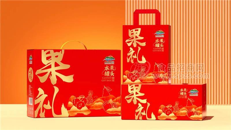 山水莊園冰糖水果罐頭送禮禮盒
