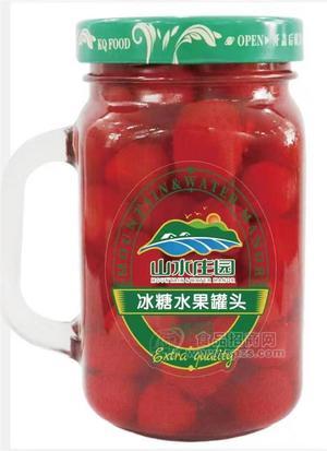 山水庄园冰糖水果草莓罐头480g杯装